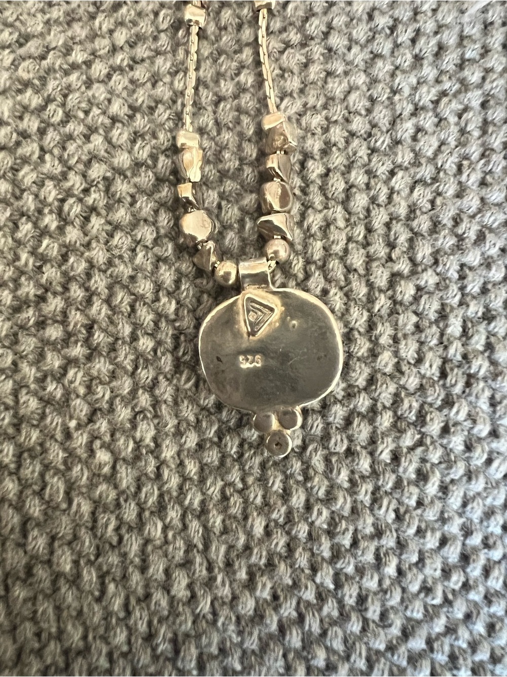 Sterling Silver Olive Green Gemstone Necklace & Earrings - Picture 4 of 5